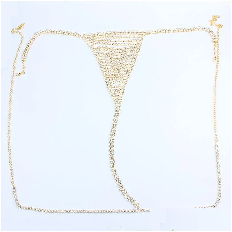 Sexy Bikini Thong Lady Panties Chain Porno Erotic Underwear Belly Chain Crystal Body Chain For Women Couple Sexy Jewelry T200508