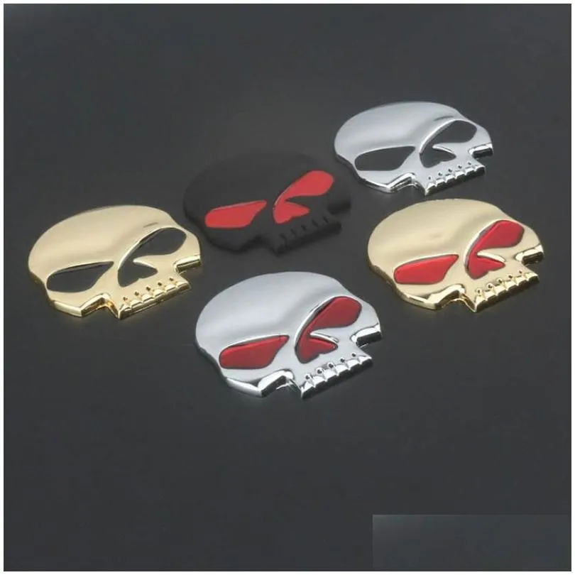 car 3d metal skull logo sticker modified alloy skull stickers car body tail stickers motorcycle emblem badge decals logo