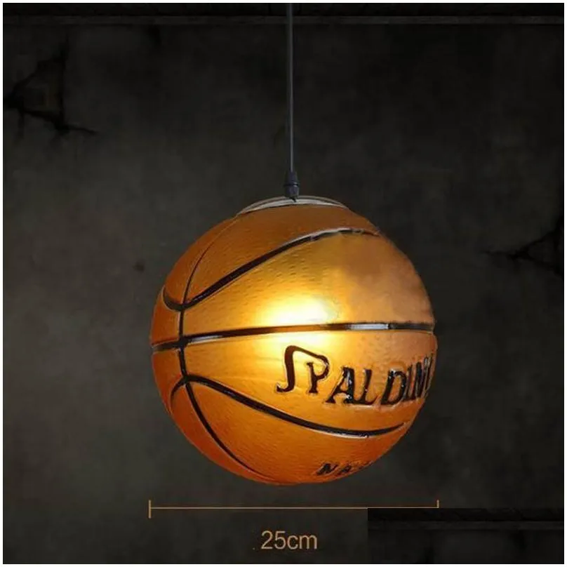 Pendant Lamps American Retro Basketball Creative Personality Restaurant Gym Bar Bedroom Trend Decoration Chandeliers Drop Delivery L Dhtel