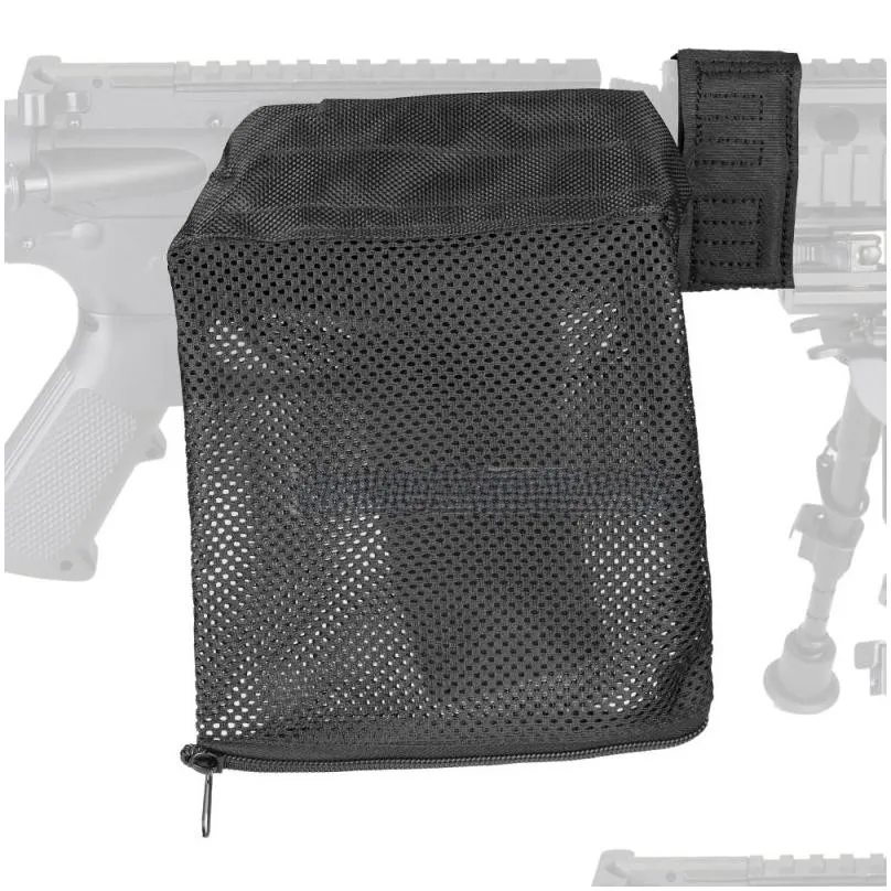 ar-15 ammo brass shell catcher mesh trap zippered closure for quick unload nylon mesh black free shipping