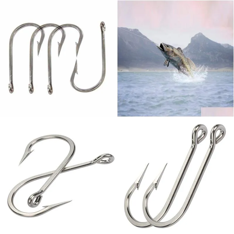 50pcs Fishing Hooks Saltwater Large  Shark and Alligator Hooks Extra Strong 420 Stainless Steel Fishing Hook7133505