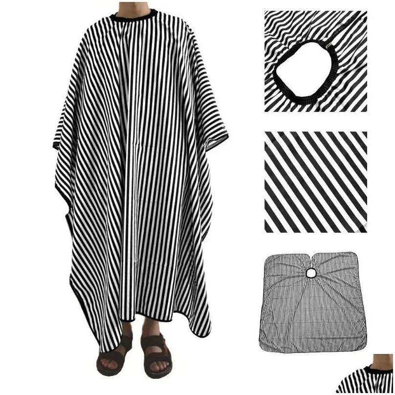 Trendy Popfeel Excellent Quality Striped Salon Hair Cutting Cloth Barber Cape Hairdressing Brand Aprons