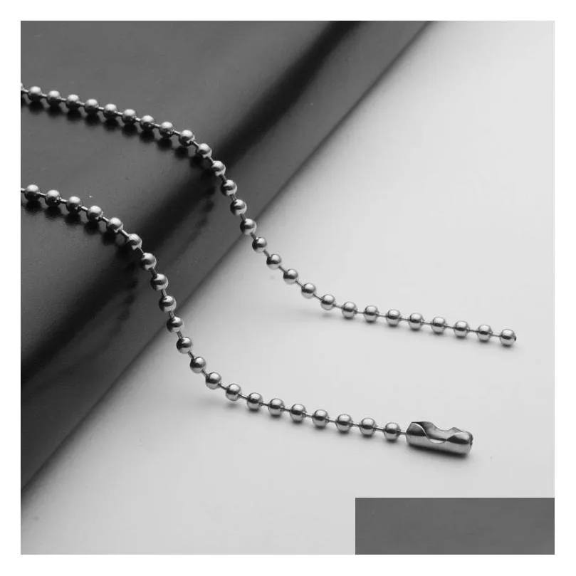 304 Stainless Steel Ball Chains 1.6/2/2.4/3mm Necklaces for Pendants Dog Tags Never Fade Women Fashion Men Hip Hop DIY Jewelry Making Accessories 20 22 24 26 28 30