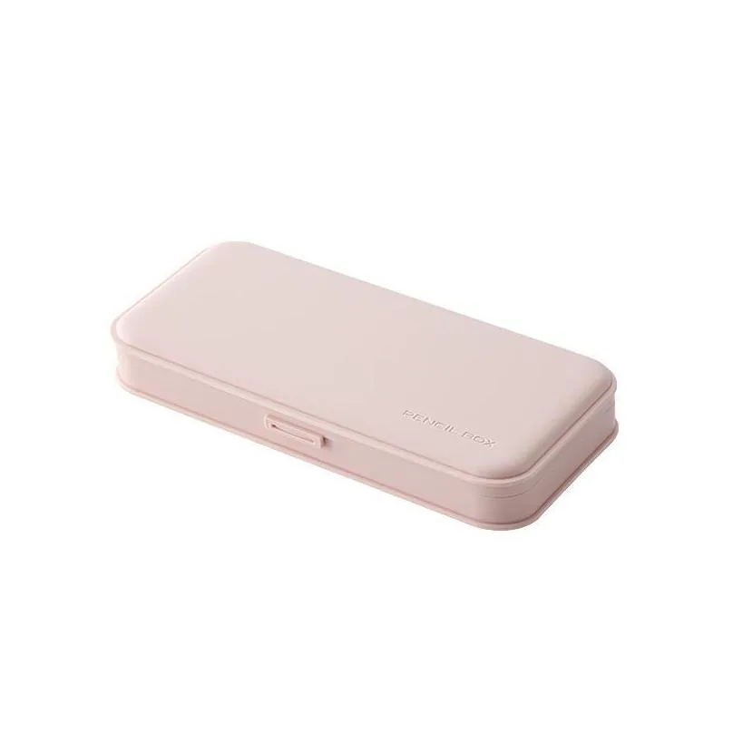 wholesale Pencil Cases Macaron Case Simple Large Capacity Stationery Box PP Plastic Storage Cosmetic Students School Supplies