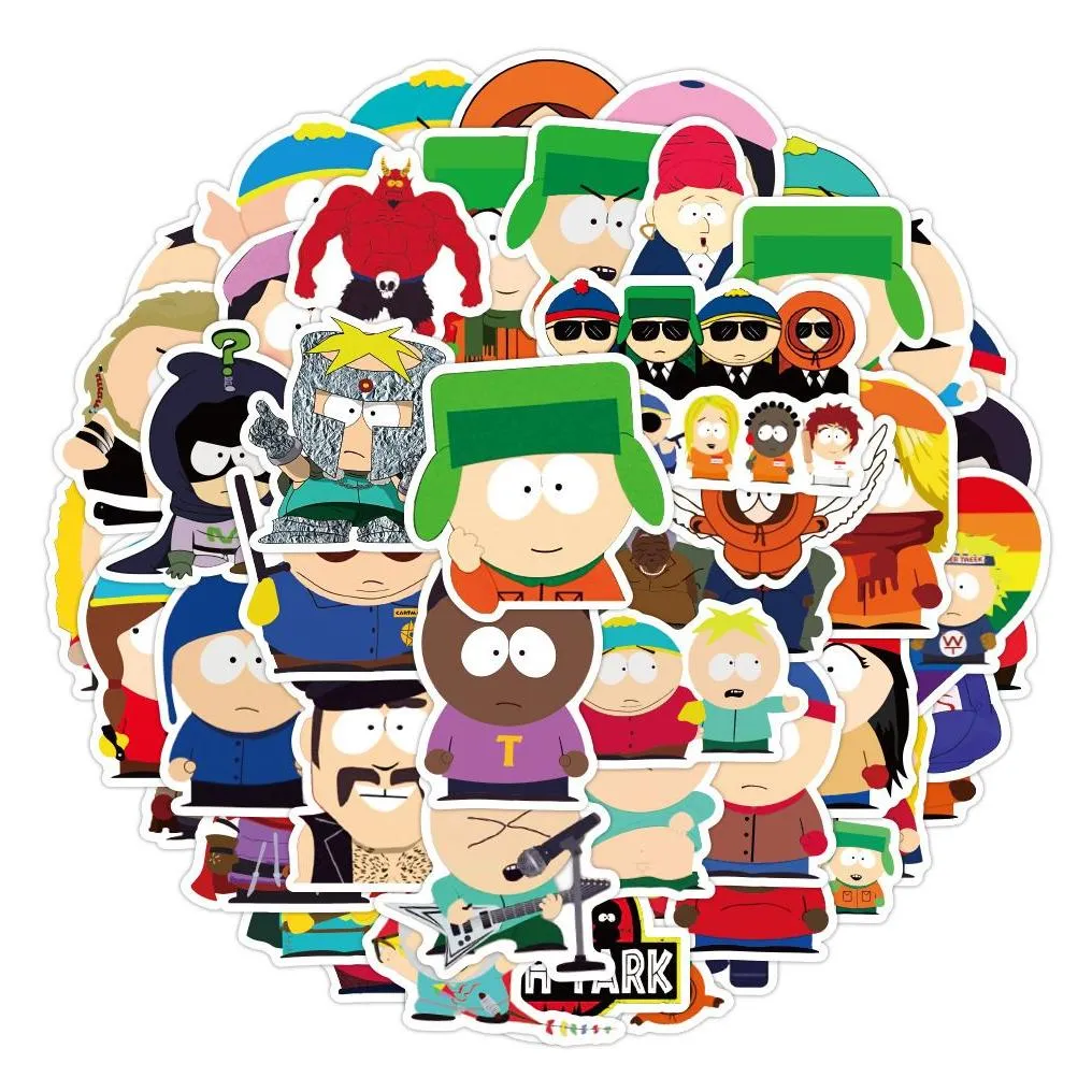 50Pcs Anime Cute South Park Stickers Suitcase Laptop Bike Guitar southpark keychain Phone Waterproof Graffiti Sticker Decal Kid Classic