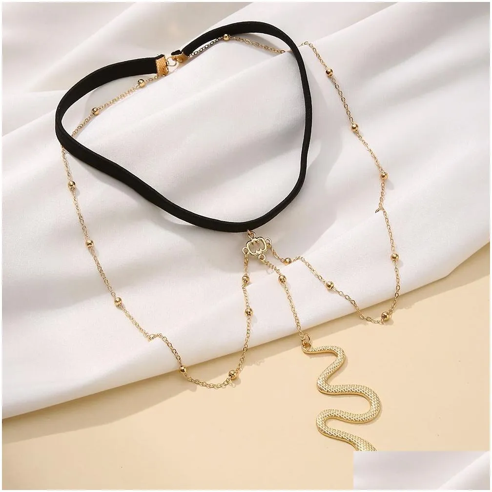 Elastic Snake Long Leg Chains Anklet Creative Exaggerated Female Gold Silver Bohemian Multilayer Body Charm Fashion Design Women Summer Beach Jewelry