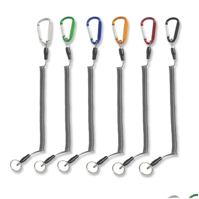 Carabiner Anti-Lost Rope Keychain Sub-Plier Control Fish Hang Buckle Rope Key Ring 6 Color Strong Pull Lanyard Fashion Keyring Chain