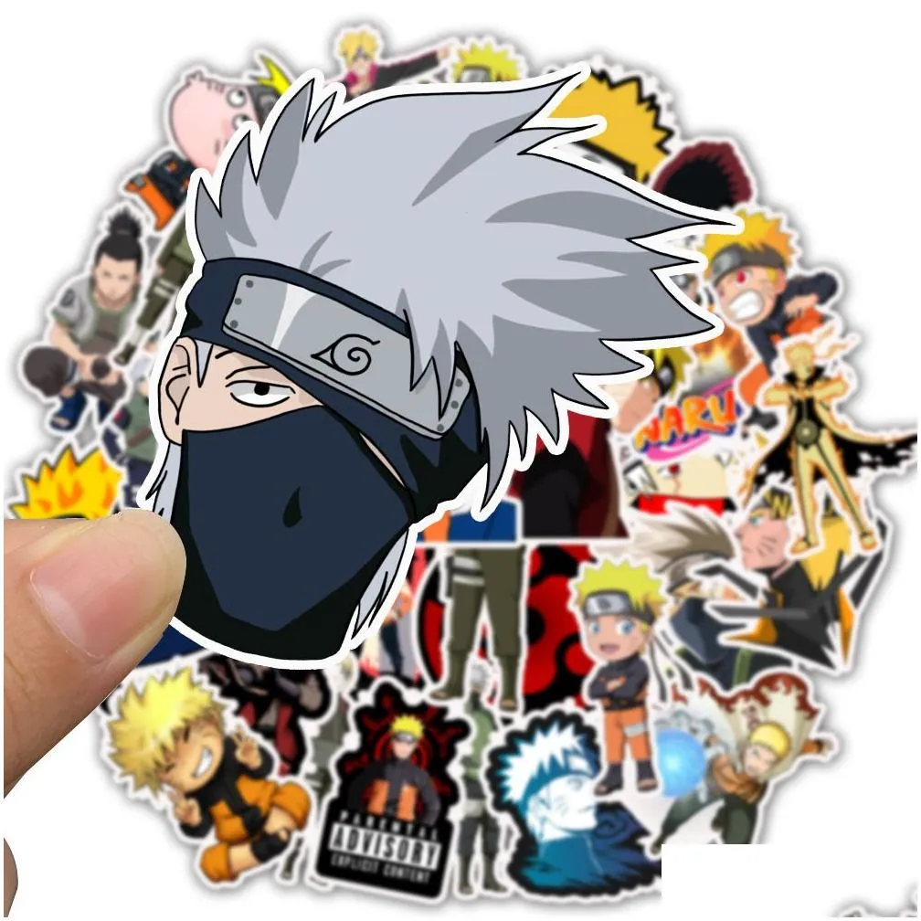 50 pcs Pack Mixed Anime Car Stickers For Laptop Skateboard Pad Bicycle Motorcycle PS4 Phone Luggage Decal Pvc guitar refrigerator