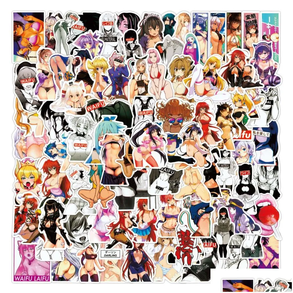 Waterproof sticker 50/100pcs Anime Waifu Sexy Girl Stickers Pinup Bunny Hentai Vinyl Decals for Luggage Laptop Cup Adult Otaku Graffiti Toys Car