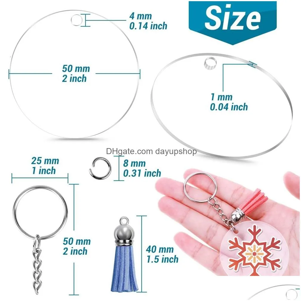 keychains lanyards 350pcs clear acrylic keychain blanks for vinyl acrylic blanks keychain tassels jump rings for diy keychain craft