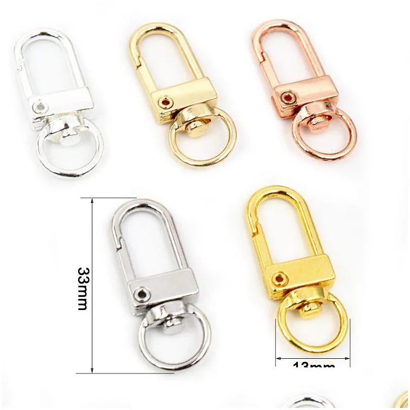 10pcs/lot snap lobster clasp hooks gold silver plated diy jewelry making findings for keychain neckalce bracelet supplies