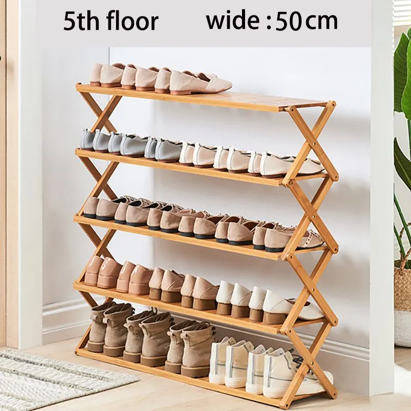 multi layer folding shoe rack installation simple household economic rack dormitory door storage racks bamboo shoes cabinet