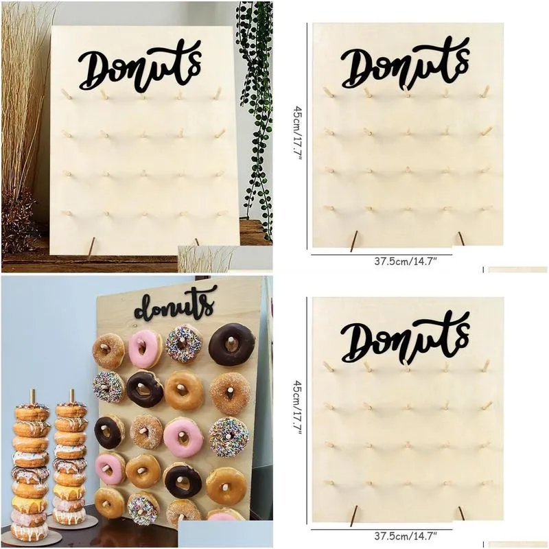 joy-enlife wodden donut wall donut holder donuts decoration donut party decor supplies baby shower decorations support donuts 201128