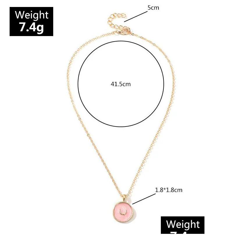 simple stars moon heart necklaces fashion women alloy long chains round love pendant necklace jewelry for girls