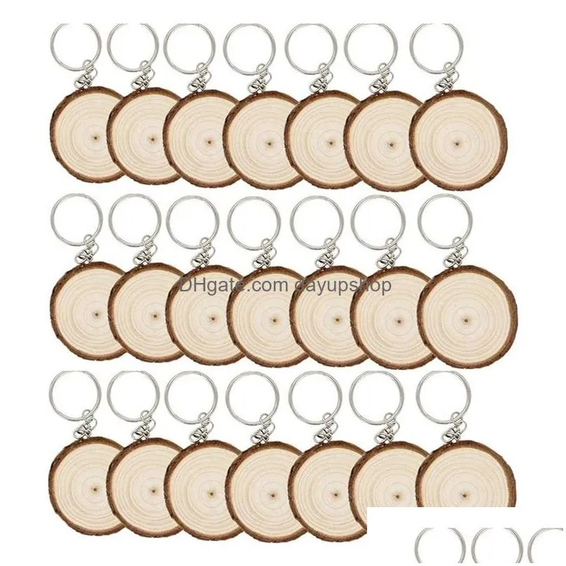keychains lanyards 20 pack unfinished wood slices keychain blank hand-painted wooden keychain creative christmas pendant diy wood keychain