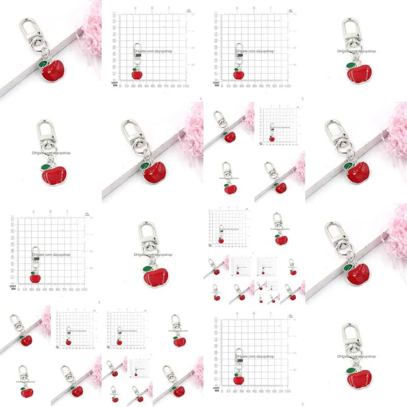 wholesale red  keychain key rings hangbag decoration zipper pull charm planner charms accessories