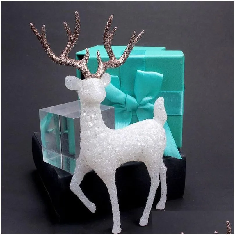 christmas decorations forest elk crystal deer white flash cake dessert table decor merry for home 2022 kids naviidad giftschristmas