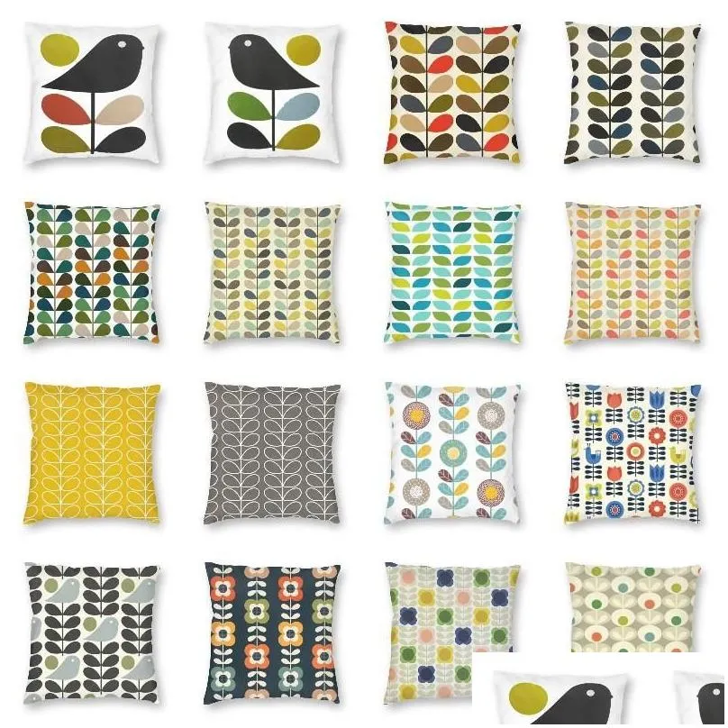 cushion/decorative pillow orla kiely multi stem and bird cushion cover scandinavian flower floor case for living room sofa pillowcase home