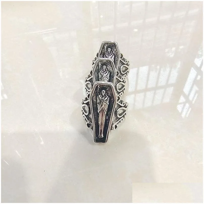 30 pieces/batch of antique silver jewelry mixed with religious men and women`s opening rings, exaggerated metal alloy jewelry