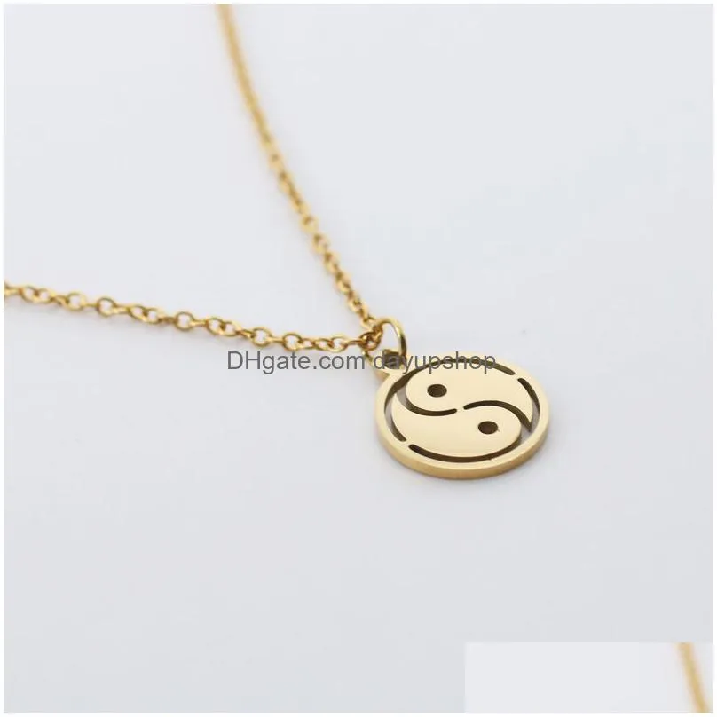 wholesale stainless steel necklace yingyang pendant necklaces for women men gift fashion jewelry collar new inpsiration jewellery