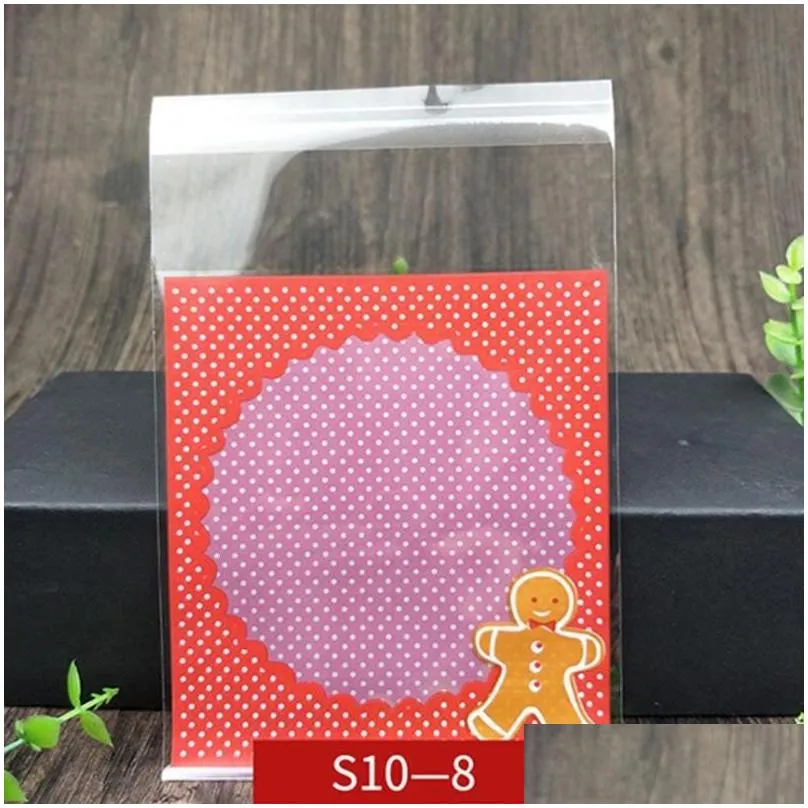 christmas decorations year diy self adhesive for candy biscuit bag gift packaging