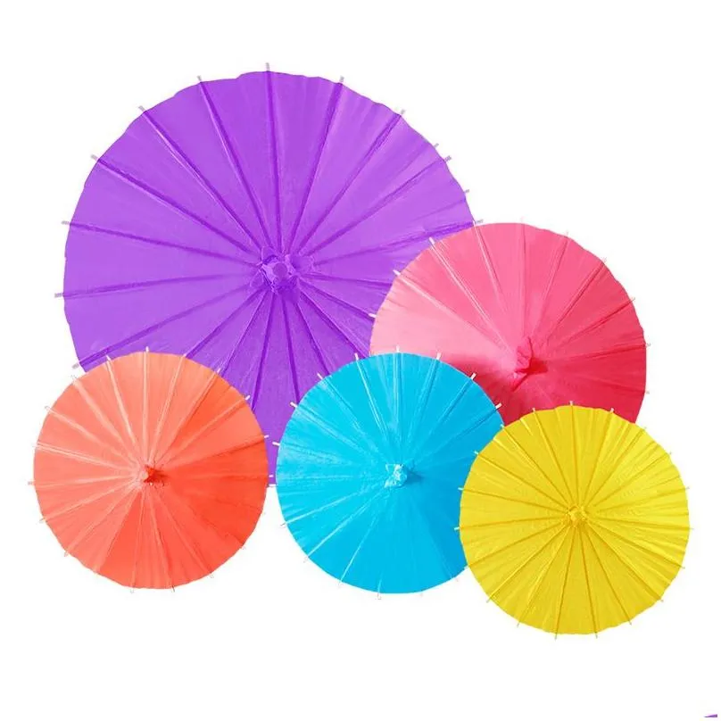 60CM DIY Blank Bamboo Papers Umbrella Craft Oiled Paper Umbrellas Blank Painting Bride Wedding Children`s Painting Graffiti Kindergarten 8