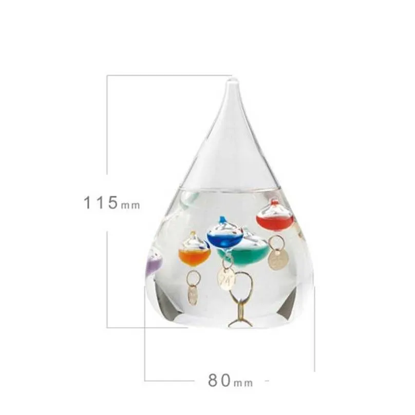 galileo thermometer water drop weather forecast bottle creative decoration 210811