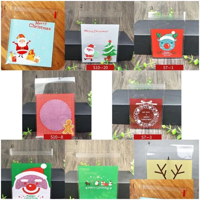 christmas decorations year diy self adhesive for candy biscuit bag gift packaging