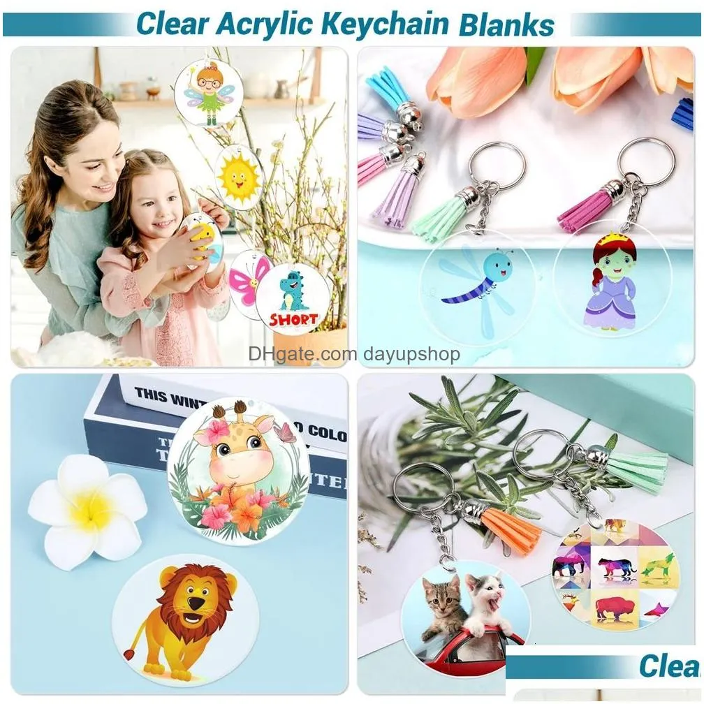 keychains lanyards 350pcs clear acrylic keychain blanks for vinyl acrylic blanks keychain tassels jump rings for diy keychain craft
