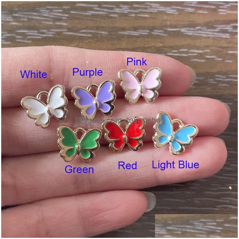 50pcs cute insect butterfly charm wholesale pendant for diy jewelry making bracelet charms necklace earrings zipper pull nail decoration