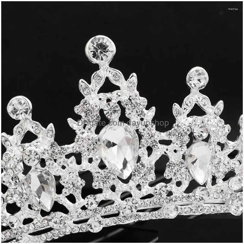 hair clips customized design retro baroque rhinestone crown halloween wedding accessories girl shiny tiaras birthday party crowns