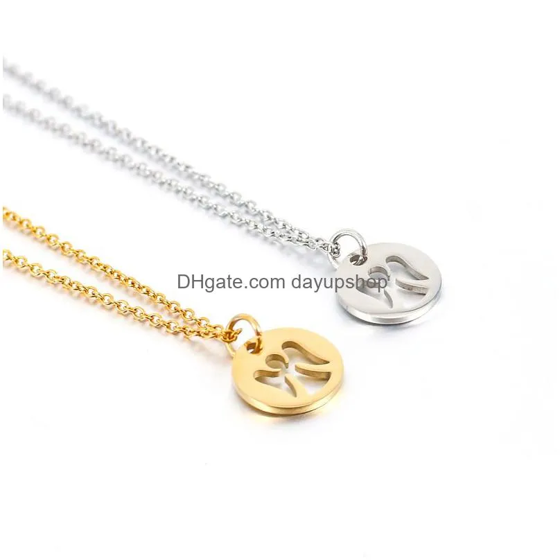 wholesale stainless steel necklace cute fairy angel pendent necklaces for women girls birthday gifts fashion jewelry new