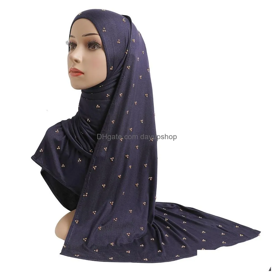 hijabs yyz26 instant hijab heavy hijab for women veil bead muslim fashion islam hijab cap scarf for muslim headscarf 230509