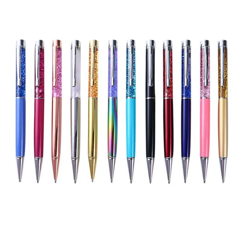 wholesale DIY Colors Crystal Diamond Ballpoint Pen Roller Ball Pens for Writing Christmas Gift