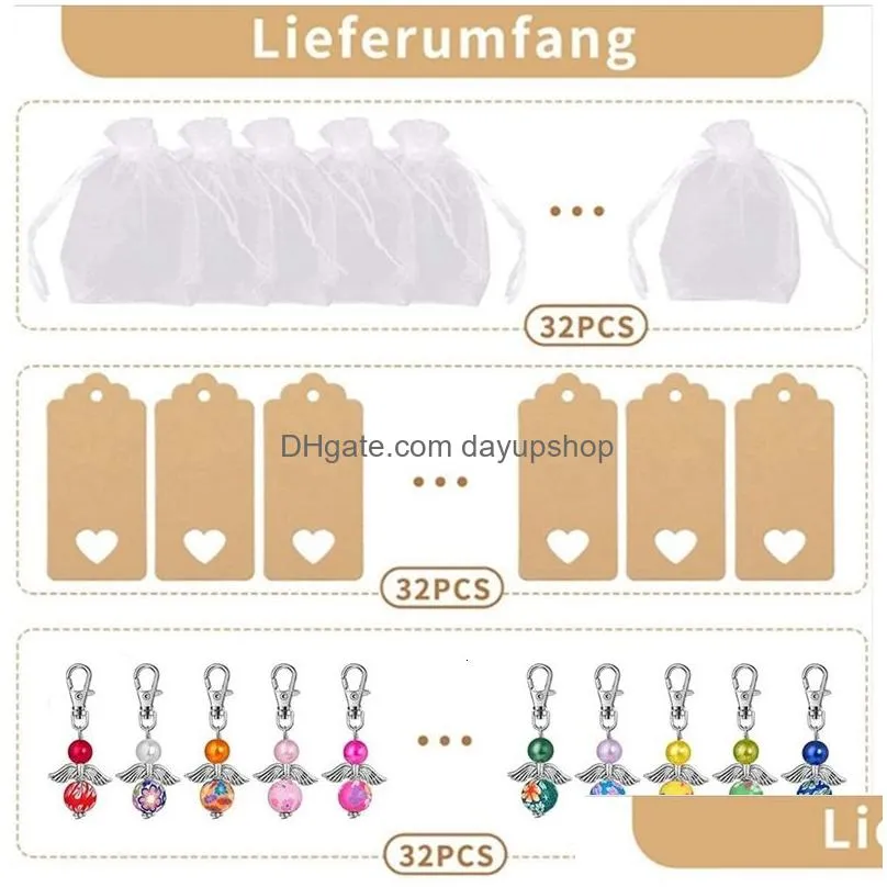 keychains lanyards guardian angel pendant angle with star pendant key ring lucky guest gifts wedding girls guardian angel with organza bag