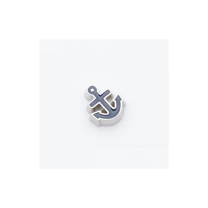 whole saleblack anchor, floating charm fit floating charm lockets, fc0080,10pcs/lot