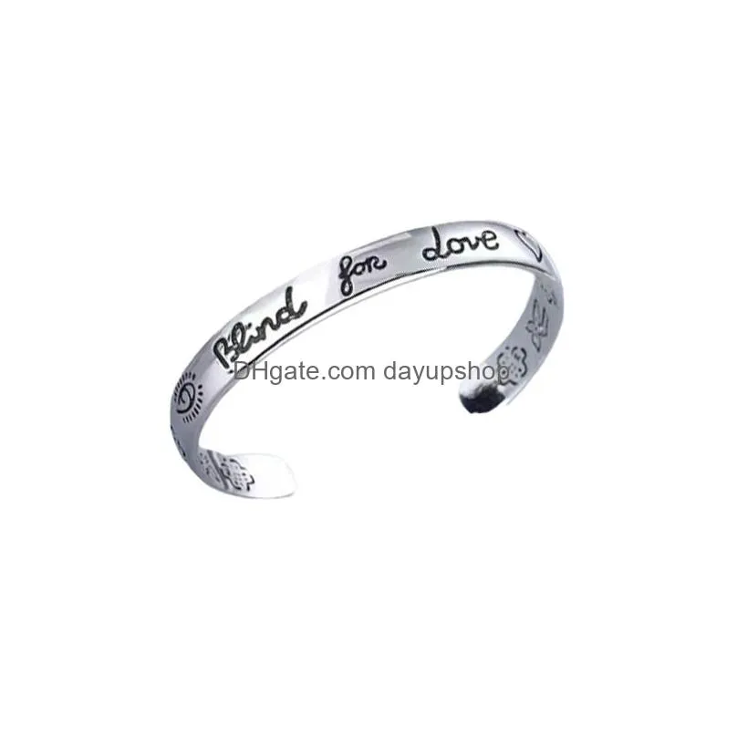 woman designer bangle open bracelet man bracelets blind love bangles jewelry sliver color3427173