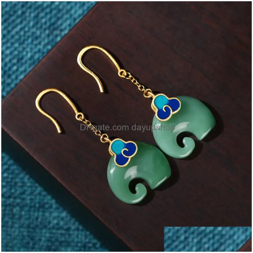 dangle earrings vintage chinese style cheongsam women`s simple temperament wedding gift jewelry cosplay party drop earring