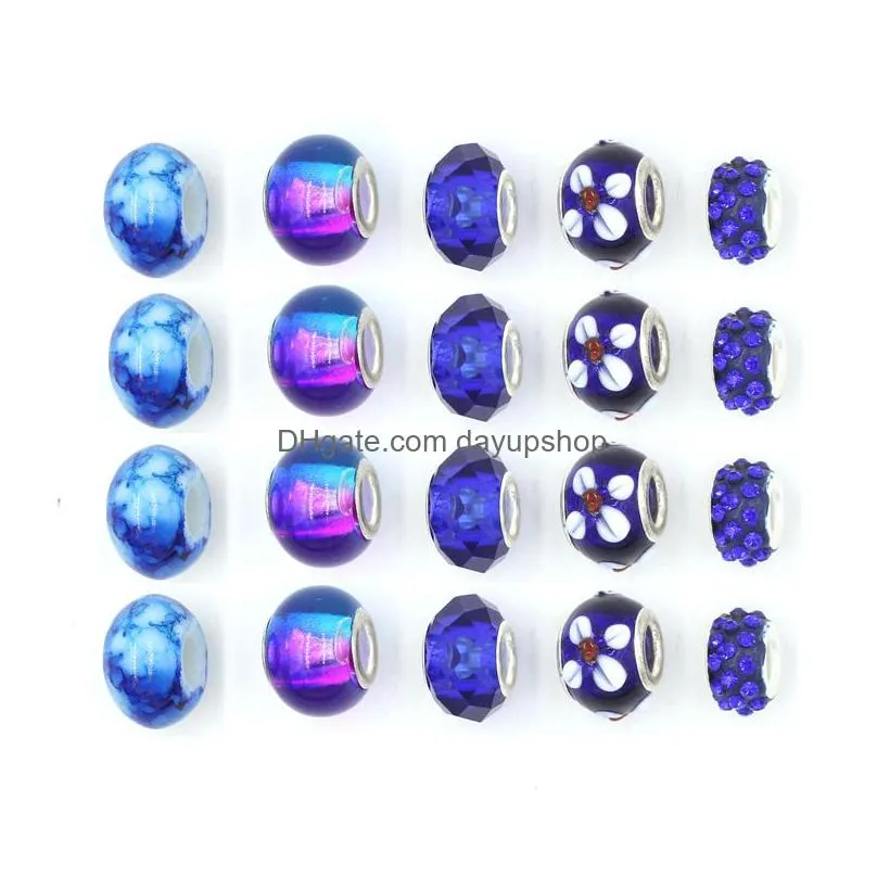 wholesale diy european beads big hole acrylic resin lampwork murano glass bead fits european women bracelets jewelry making pulsera