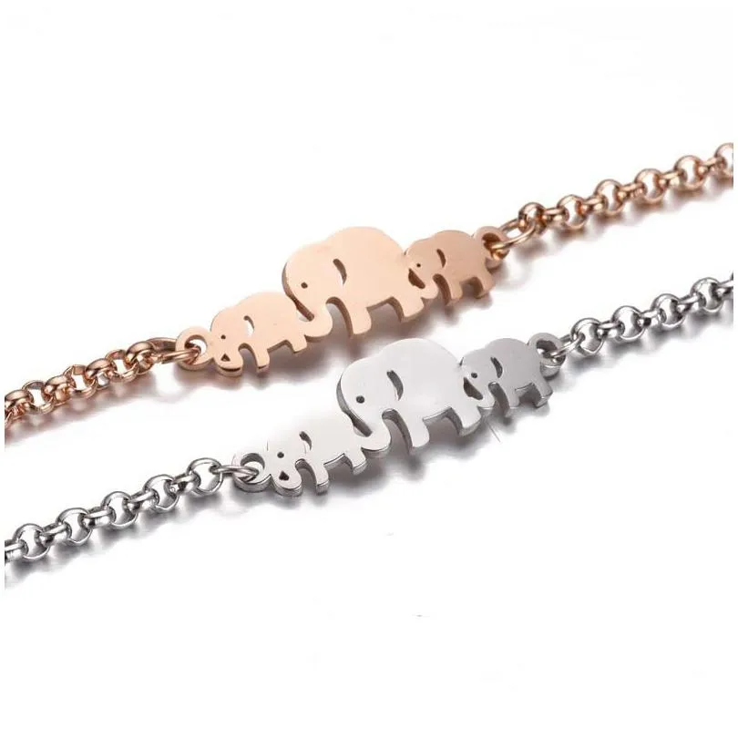 elephant butterfly bangles animal chain link bracelet female stainless steel bracelets for women accessories