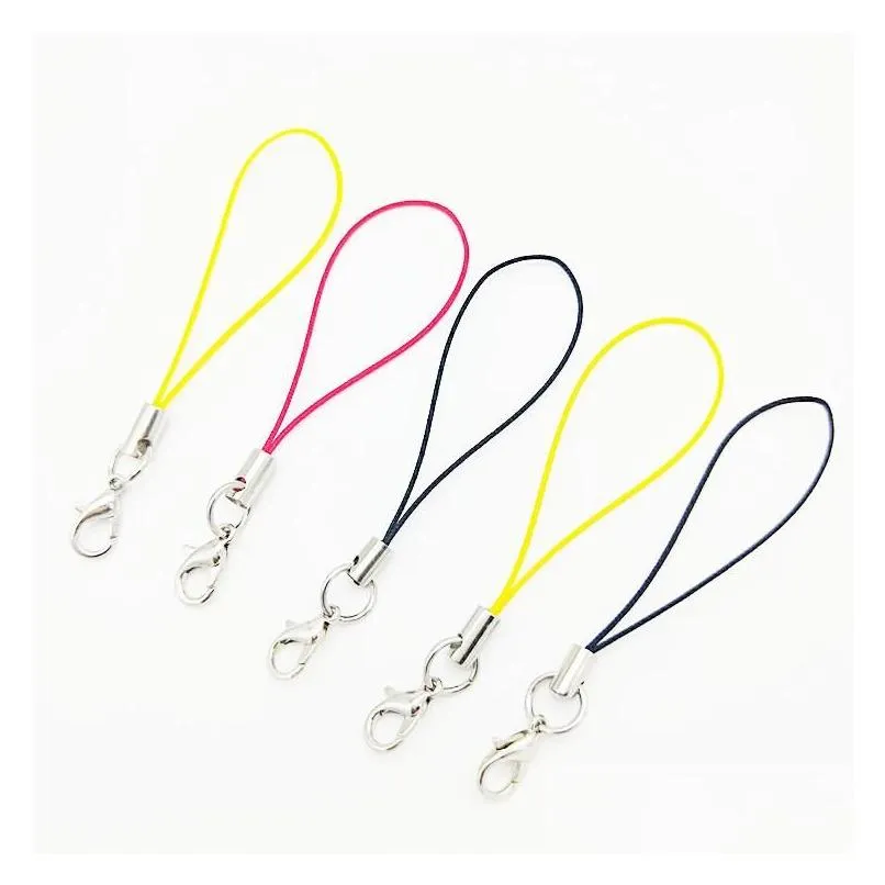 500pcs Lanyard Lariat Strap Cords Lobster Clasp Rope Keychains Hooks Mobile Set Charms Keyring Bag Accessories Key Ring