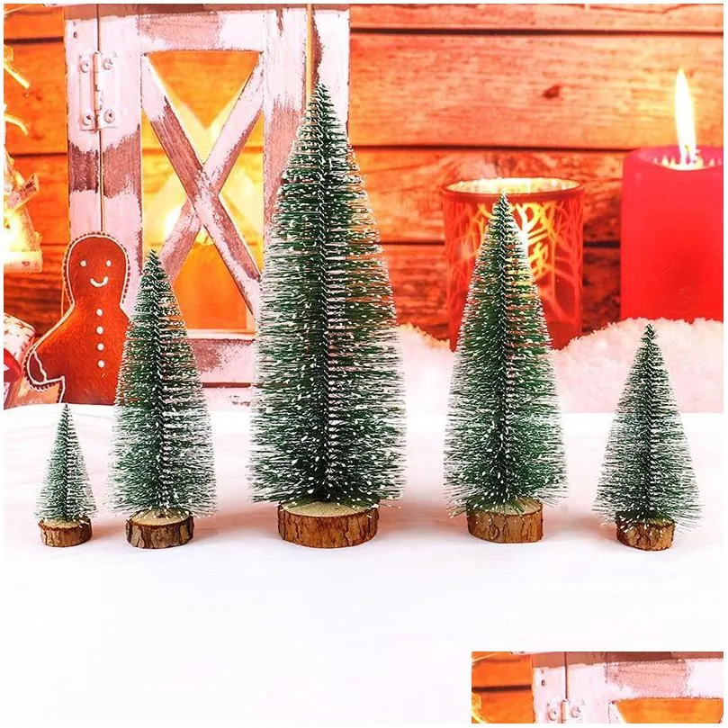 mini christmas decorations tree small cedar desktop led glowing trees for year home decoration