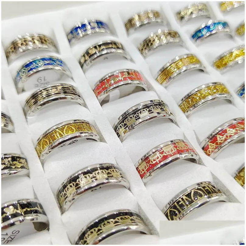 30pcs mix 316l stainless steel mix pattern ring vintage mens cool fashion ring quality jerwelry wholesale hot sale