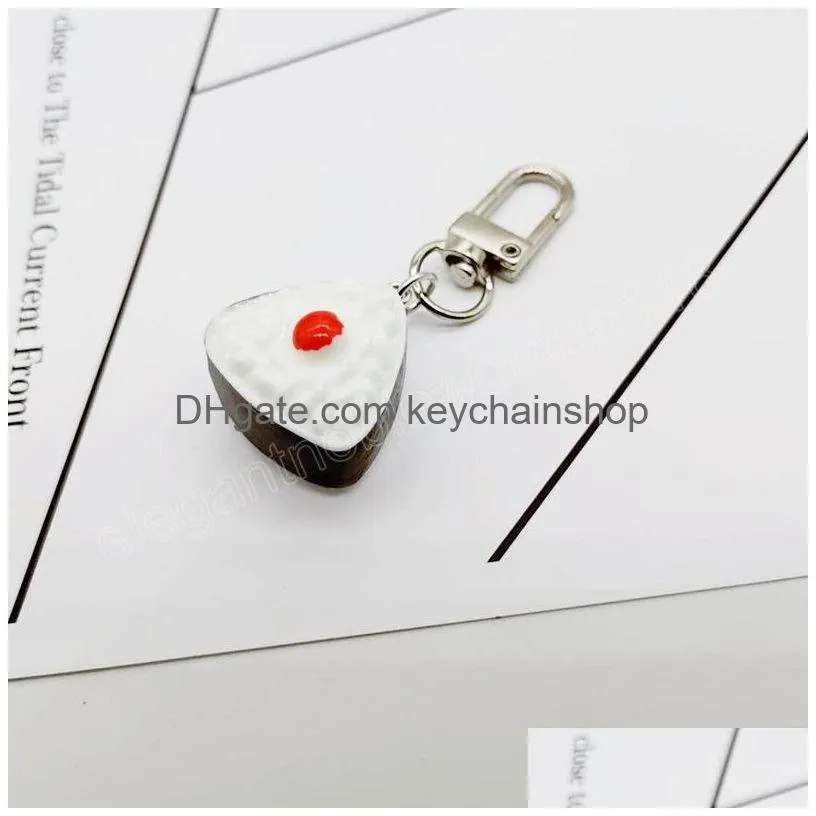 fashion simulated food pendant key chain creative cute mini resin food drop keychain bag phone case decor hanging ornaments