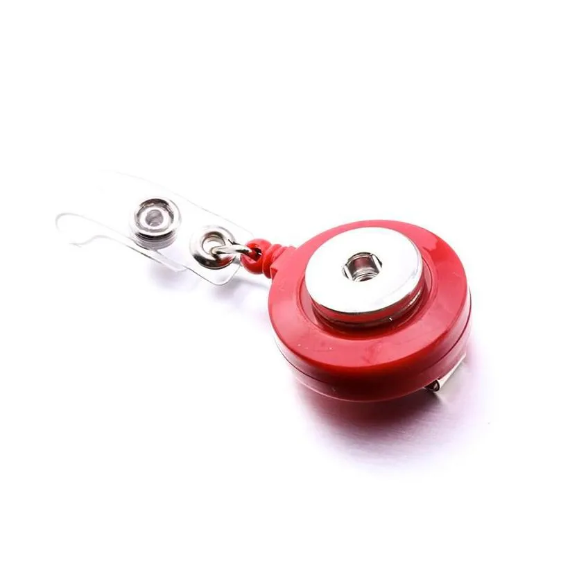 snap button retractable ski pass id card badge holder reels pull key name tag recoil reel fit 18mm snaps buttons jewelry mki