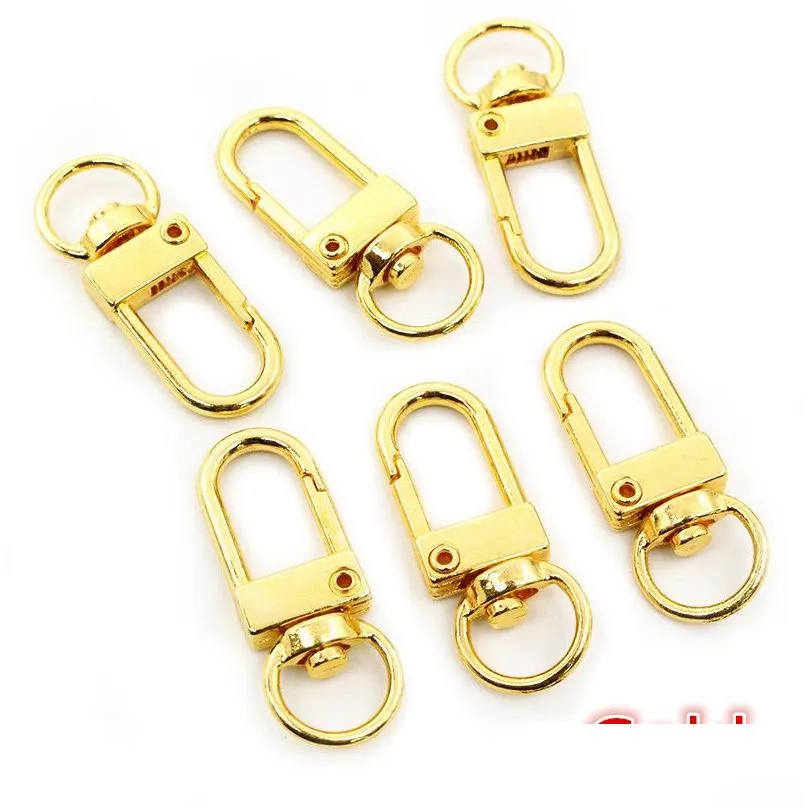 10pcs/lot snap lobster clasp hooks gold silver plated diy jewelry making findings for keychain neckalce bracelet supplies