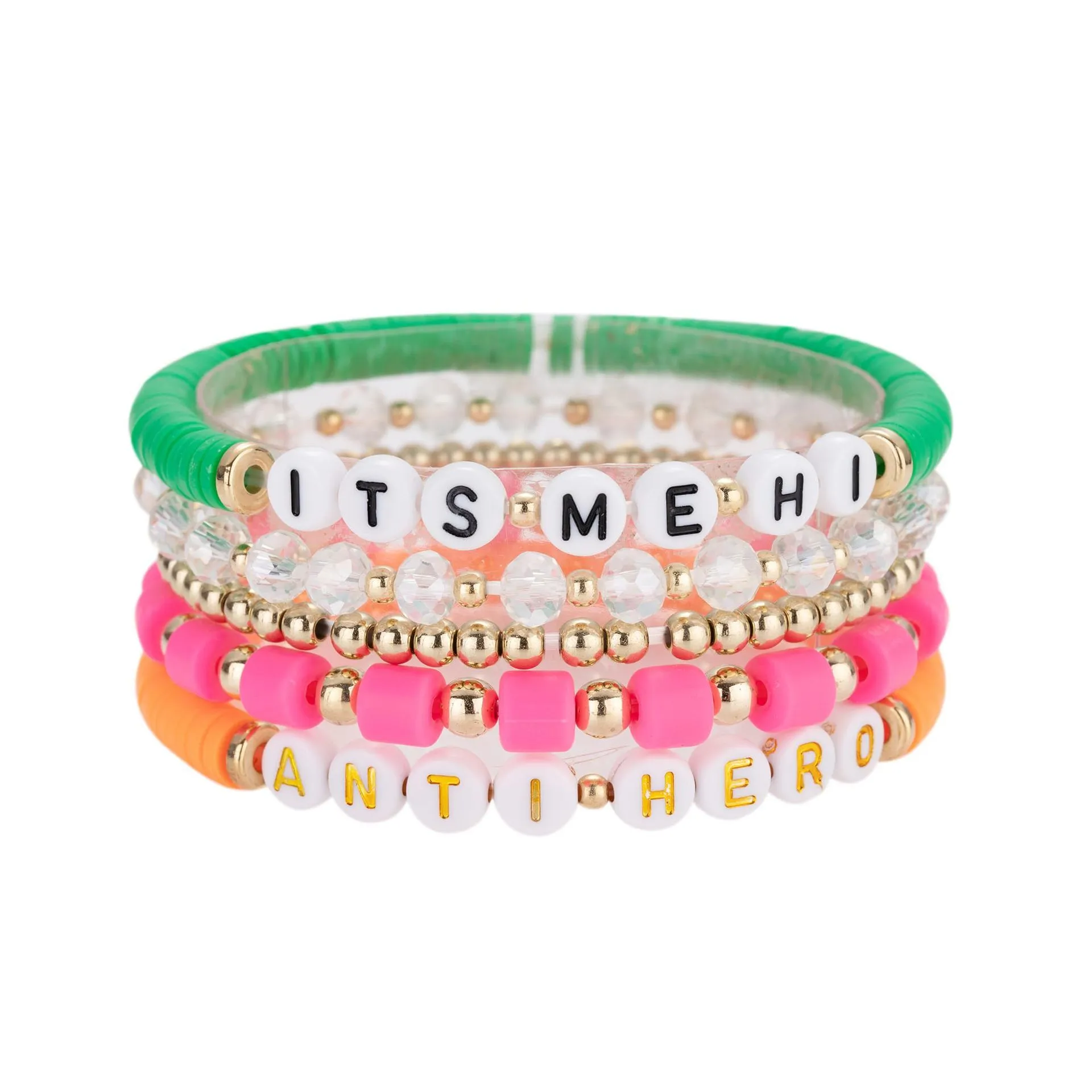 5pcs swiftie friendship bracelets set taylor music surfer heishi beads strands flower heart star letter charm stackable soft clay bohemian wristband beach