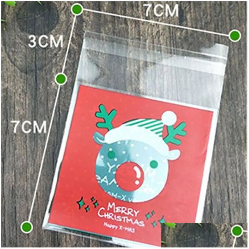 christmas decorations year diy self adhesive for candy biscuit bag gift packaging