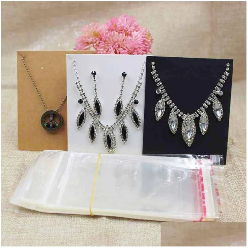 10*8cm handmade with love packing card necklace display card print thank you paper 100pcs +100 plastic bag