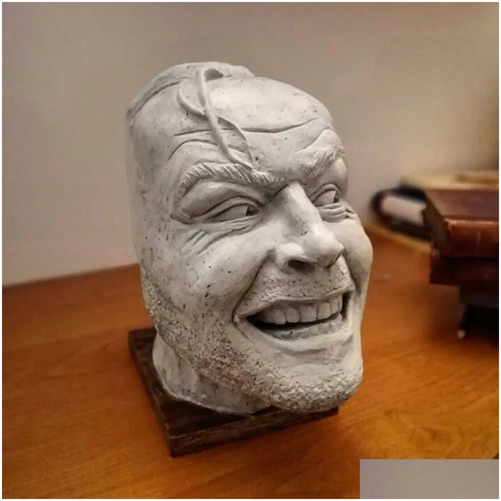 sculpture of the shining bookend library heres johnny sculpture resin desktop ornament book shelf ksi999 210811